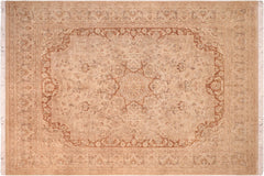 handmade Traditional Kashan Tan Brown Hand Knotted RECTANGLE 100% WOOL area rug 8x10