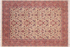 handmade Transitional Tabriz Beige Pink Hand Knotted RECTANGLE 100% WOOL area rug 8x11