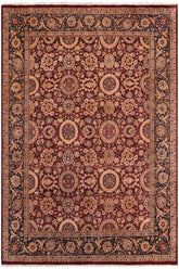 Traditional Agra Tabriz Septembe Aubergine Blue Hand Knotted Area rugs 8 x 10