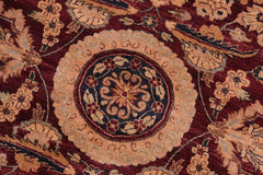 Vintage Agra Tabriz Septembe Aubergine/Blue Wool Rug - 8'2'' x 9'11''