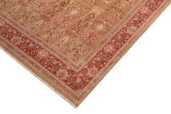 Antique Idell Green/Rust Wool Rug - 8'2'' x 9'6''