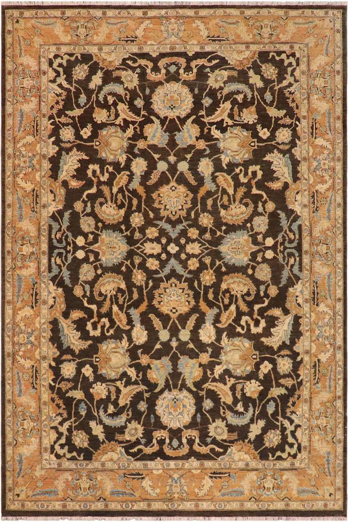 handmade Traditional Kafkaz Charcoal Brown Hand Knotted RECTANGLE 100% WOOL area rug 9 x 11