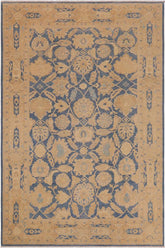 handmade Traditional Kafkaz Blue Beige Hand Knotted RECTANGLE 100% WOOL area rug 9 x 12
