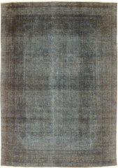 handmade Vintage Vintage Blue Brown Hand Knotted RECTANGLE 100% WOOL area rug 8x11