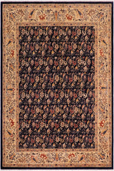 handmade Transitional Kafkaz Blue Lt. Gold Hand Knotted RECTANGLE 100% WOOL area rug 8 x 10