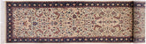handmade Traditional Kashan Beige Blue Hand Knotted RUNNER 100% WOOL area rug 3' x 12'