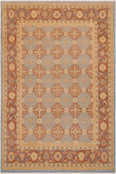 handmade Transitional Kafkaz Lt. Blue Brown Hand Knotted RECTANGLE 100% WOOL area rug 9 x 12