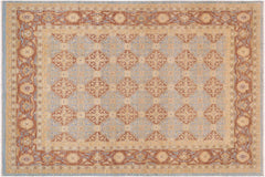 handmade Transitional Kafkaz Lt. Blue Brown Hand Knotted RECTANGLE 100% WOOL area rug 9' x 12'