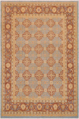 handmade Transitional Kafkaz Lt. Blue Brown Hand Knotted RECTANGLE 100% WOOL area rug 9 x 12
