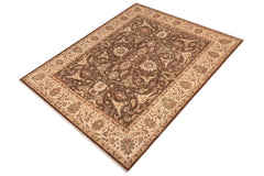 handmade Traditional Kafkaz Brown Beige Hand Knotted RECTANGLE 100% WOOL area rug 8x12