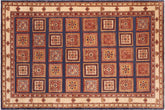 handmade Geometric Berjusta Blue Beige Hand Knotted RECTANGLE 100% WOOL area rug 8' x 10'