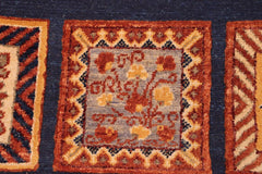 handmade Transitional Berjusta Blue Beige Hand Knotted RECTANGLE 100% WOOL area rug 8 x 10