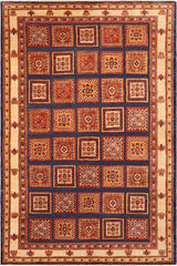 handmade Transitional Berjusta Blue Beige Hand Knotted RECTANGLE 100% WOOL area rug 8 x 10