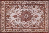 handmade Vintage Vintage Beige Red Hand Knotted RECTANGLE 100% WOOL area rug 8' x 10'