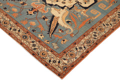 handmade Traditional Veg Dye Blue Beige Hand Knotted RECTANGLE 100% WOOL area rug 9 x 12