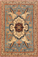 handmade Traditional Veg Dye Blue Beige Hand Knotted RECTANGLE 100% WOOL area rug 9 x 12