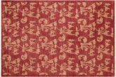 handmade Modern Kafkaz Red Gold Hand Knotted RECTANGLE 100% WOOL area rug 6' x 9'