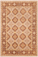 handmade Transitional Kafkaz Beige Brown Hand Knotted RECTANGLE 100% WOOL area rug 6 x 9