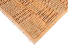 handmade Modern Kafkaz Tan Brown Hand Knotted RECTANGLE 100% WOOL area rug 6  x 9