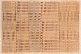 handmade Modern Kafkaz Tan Brown Hand Knotted RECTANGLE 100% WOOL area rug 6' x 9'