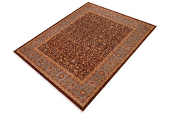 handmade Traditional Brown Lt. Blue Hand Knotted RECTANGLE 100% WOOL area rug 8' x 10'