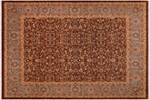 handmade Traditional Brown Lt. Blue Hand Knotted RECTANGLE 100% WOOL area rug 8' x 10'