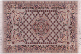 handmade Traditional Gray Blue Hand Knotted RECTANGLE 100% WOOL area rug 3x4