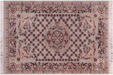 handmade Traditional Gray Blue Hand Knotted RECTANGLE 100% WOOL area rug 3x4