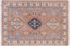 handmade Traditional Kafkaz Brown Ivory Hand Knotted RECTANGLE 100% WOOL area rug 2' x 3'