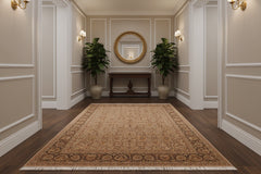 handmade Transitional Persian Taupe Brown Hand Knotted RECTANGLE 100% WOOL area rug 8x10