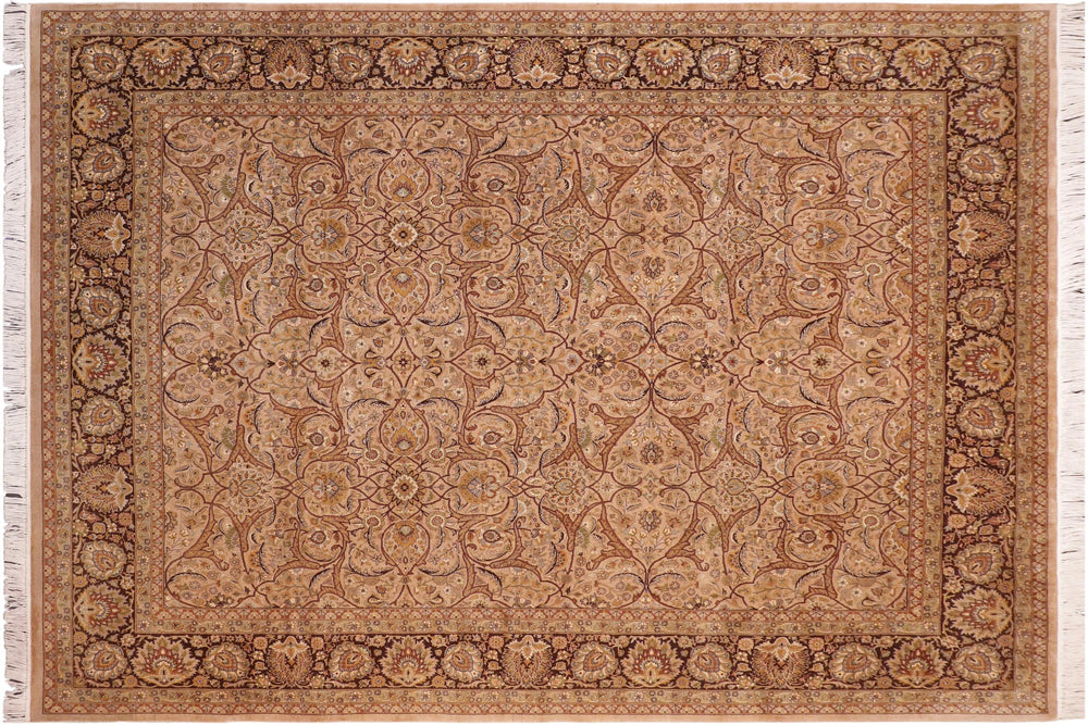 handmade Transitional Persian Taupe Brown Hand Knotted RECTANGLE 100% WOOL area rug 8x10