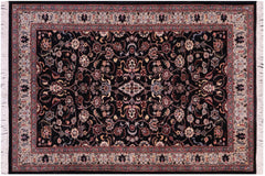 handmade Traditional Abasi Afsha Black Gray Hand Knotted RECTANGLE 100% WOOL area rug 3x5