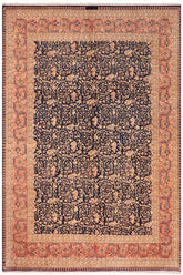 Traditional Harriss Kanesha Blue Rose Hand Knotted Area rugs 8 x 10