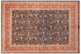 handmade Transitional Harriss Blue Rose Hand Knotted RECTANGLE 100% WOOL area rug 8x10