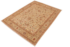 handmade Traditional Kafkaz Tan Blue Hand Knotted RECTANGLE 100% WOOL area rug 9x11