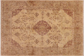 handmade Traditional Kafkaz Tan Gray Hand Knotted RECTANGLE 100% WOOL area rug 8' x 10'