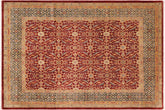 handmade Transitional Kafkaz Rust Blue Hand Knotted RECTANGLE 100% WOOL area rug 8' x 10'