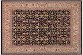 handmade Transitional Kafkaz Black Beige Hand Knotted RECTANGLE 100% WOOL area rug 8x10
