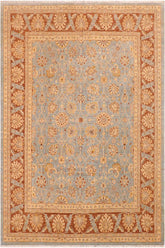 handmade Traditional Kafkaz Lt. Blue Lt. Brown Hand Knotted RECTANGLE 100% WOOL area rug 8 x 10