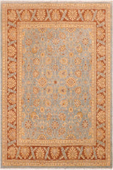 handmade Traditional Kafkaz Lt. Blue Lt. Brown Hand Knotted RECTANGLE 100% WOOL area rug 8 x 10