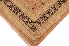 handmade Transitional Kafkaz Brown Charcoal Hand Knotted RECTANGLE 100% WOOL area rug 8x10