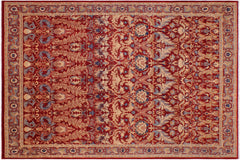handmade Traditional Lahore Red Red Hand Knotted RECTANGLE 100% WOOL area rug 9' x 12'