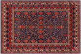 handmade Geometric Super Kazak Blue Red Hand Knotted RECTANGLE 100% WOOL area rug 7' x 8'