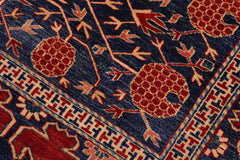 handmade Geometric Super Kazak Blue Red Hand Knotted RECTANGLE 100% WOOL area rug 7' x 8'
