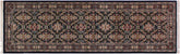 handmade Traditional Tabriz Black Pink Hand Knotted RUNNER 100% WOOL area rug 3' x 9'