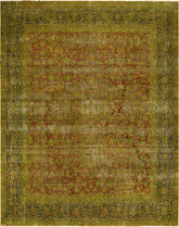 handmade Vintage Vintage Rust Blue Hand Knotted RECTANGLE 100% WOOL area rug 10x13