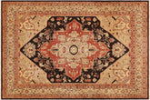 handmade Traditional Antique Brown Tan Hand Knotted RECTANGLE 100% WOOL area rug 9' x 12'