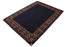 handmade Modern Kafkaz Blue Red Hand Knotted RECTANGLE 100% WOOL area rug 9' x 12'