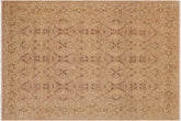 handmade Transitional Kafkaz Tan Lt. Green Hand Knotted RECTANGLE 100% WOOL area rug 9' x 12'