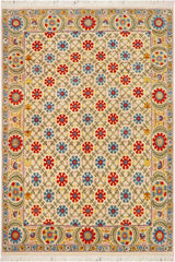 handmade Transitional Kafkaz Beige Blue Hand Knotted RECTANGLE 100% WOOL area rug 10 x 12